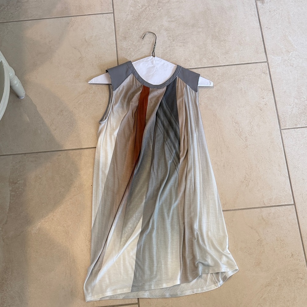 Helmut Lang Gray and Cream Top